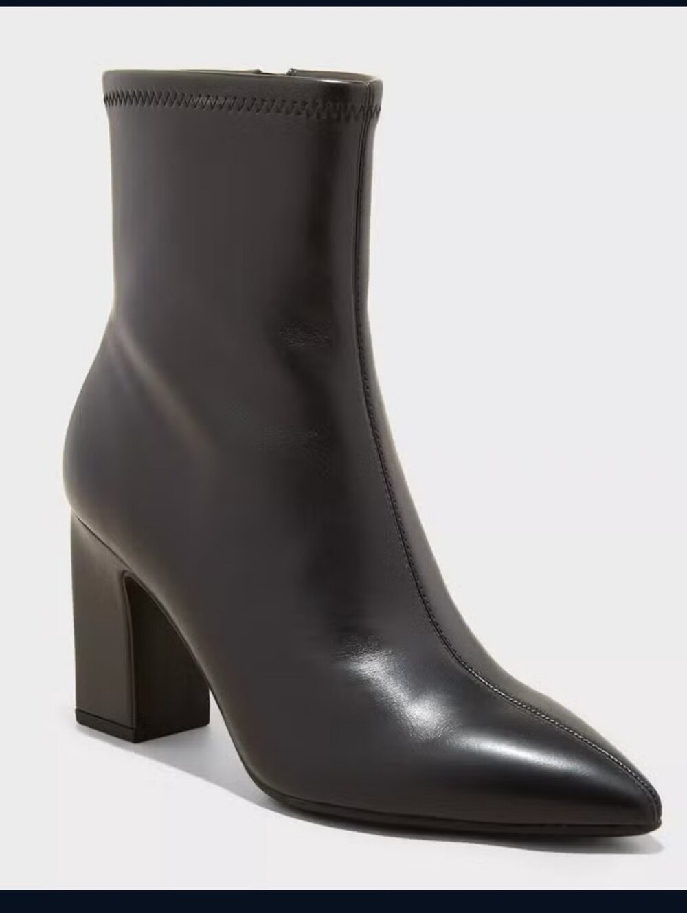 A New Day Donna Pointed Toe Block Heel Ankle Boot - Black Size 7.5